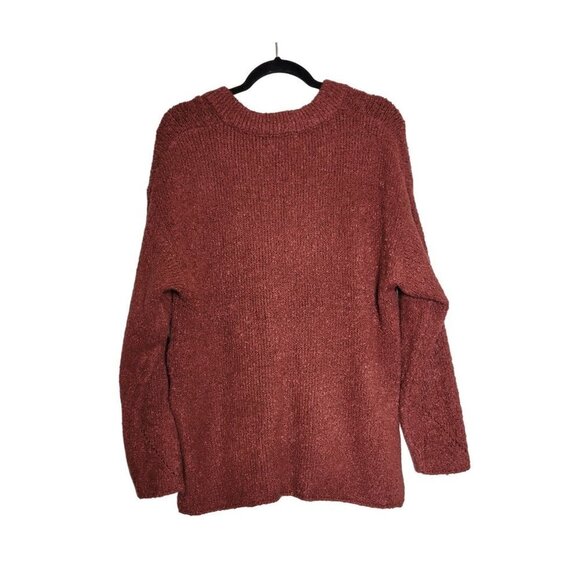Urban Outfitters Women's S Oversized Slouch Sweater V-Neck Knit Cozy Burgundy Ma - Picture 3 of 10
